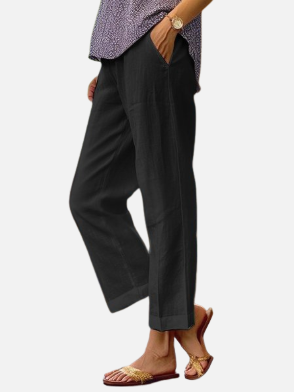 Beatriz | Pantalón Capri Ancho con Bolsillos para Mujer