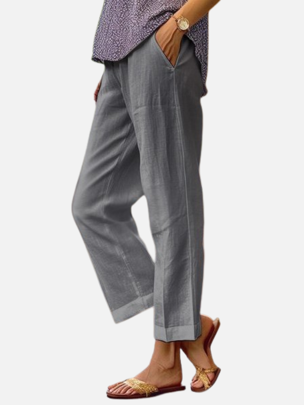 Beatriz | Pantalón Capri Ancho con Bolsillos para Mujer