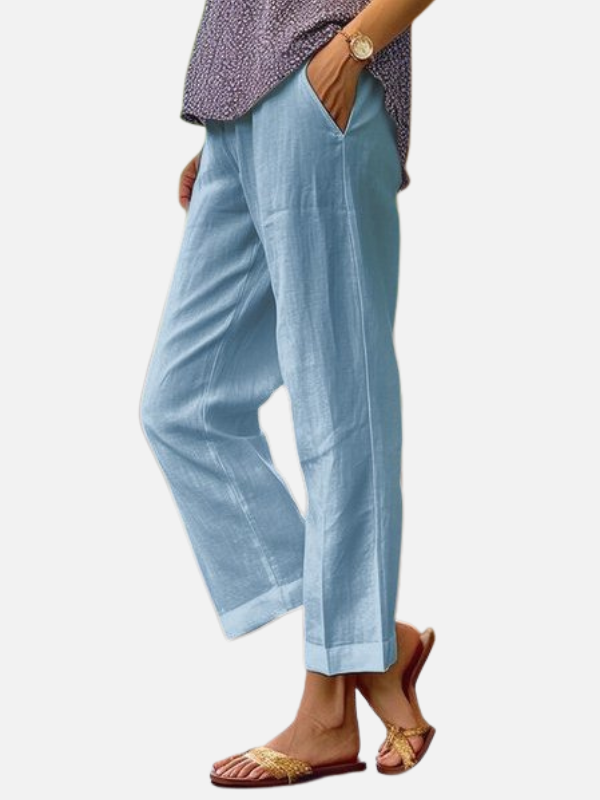 Beatriz | Pantalón Capri Ancho con Bolsillos para Mujer