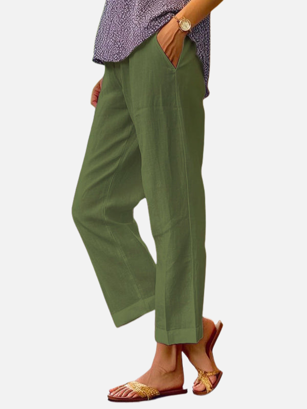 Beatriz | Pantalón Capri Ancho con Bolsillos para Mujer