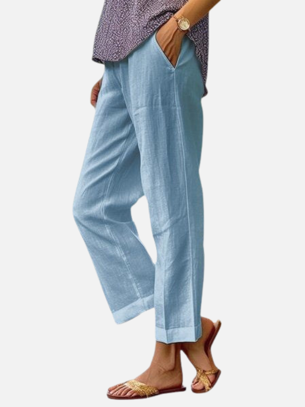Beatriz | Pantalón Capri Ancho con Bolsillos para Mujer