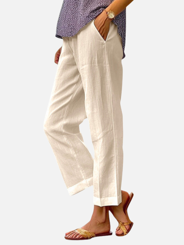 Beatriz | Pantalón Capri Ancho con Bolsillos para Mujer