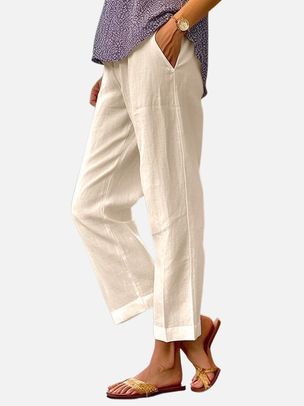 Beatriz | Pantalón Capri Ancho con Bolsillos para Mujer