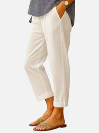 Beatriz | Pantalón Capri Ancho con Bolsillos para Mujer