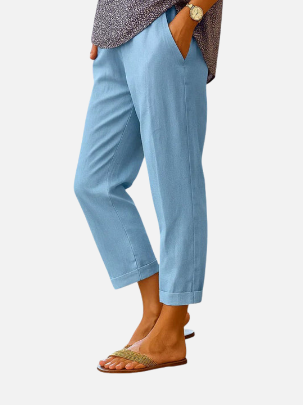 Beatriz | Pantalón Capri Ancho con Bolsillos para Mujer