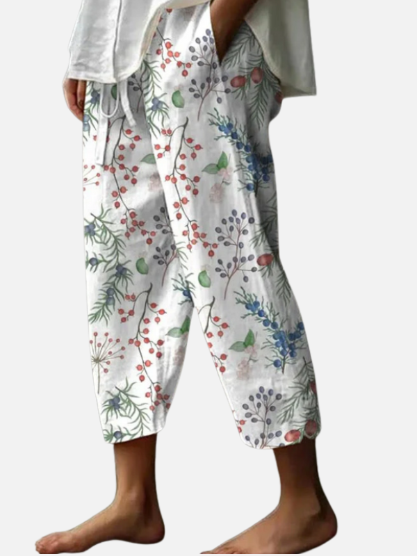 Rosa | Pantalón Estampado Ancho con Bolsillos para Mujer