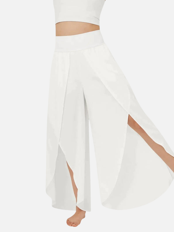 Luciana | Pantalón Palazzo de Tiro Alto con Abertura Mujer