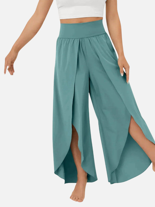 Luciana | Pantalón Palazzo de Tiro Alto con Abertura Mujer