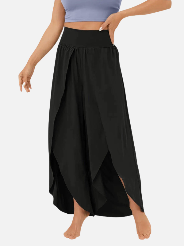 Luciana | Pantalón Palazzo de Tiro Alto con Abertura Mujer