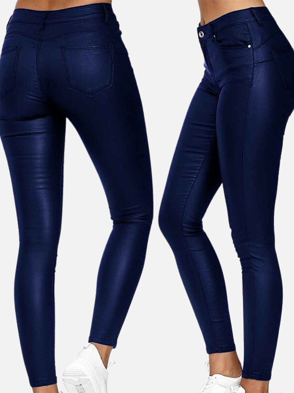 Isabella | Pantalón Tipo Cuero Skinny de Tiro Alto Mujer