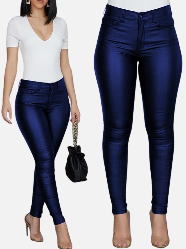 Isabella | Pantalón Tipo Cuero Skinny de Tiro Alto Mujer