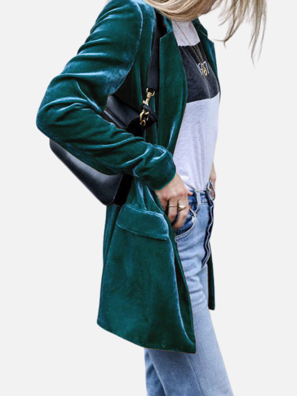 Victoria | Saco Largo de Terciopelo para Mujer