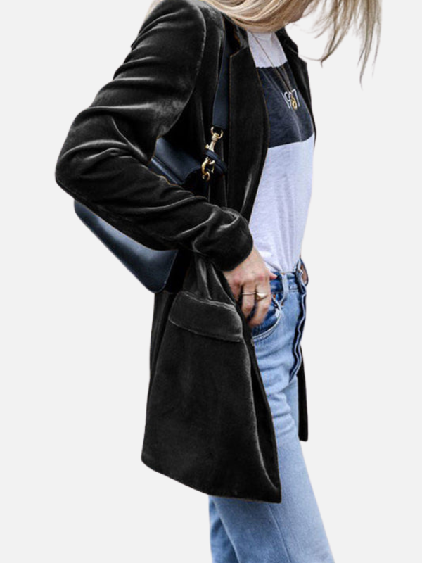 Victoria | Saco Largo de Terciopelo para Mujer