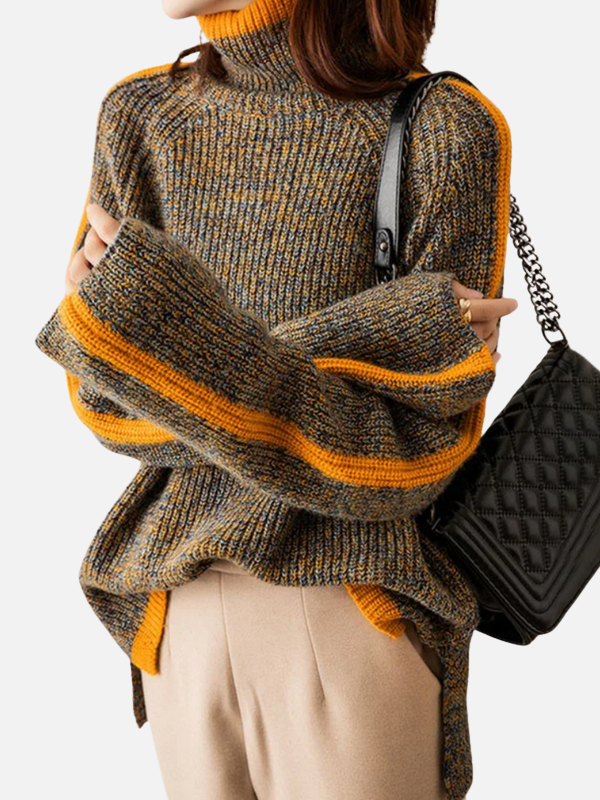 Adriana | Suéter Jaspeado Oversize con Ribete Mujer