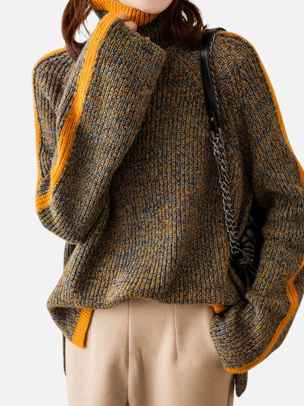 Adriana | Suéter Jaspeado Oversize con Ribete Mujer
