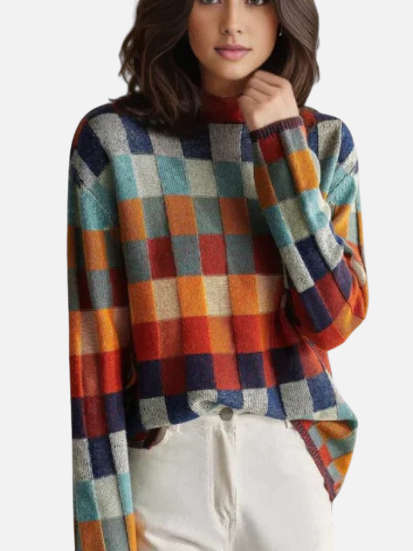 Valentina | Suéter Patchwork Tejido Manga Larga Mujer