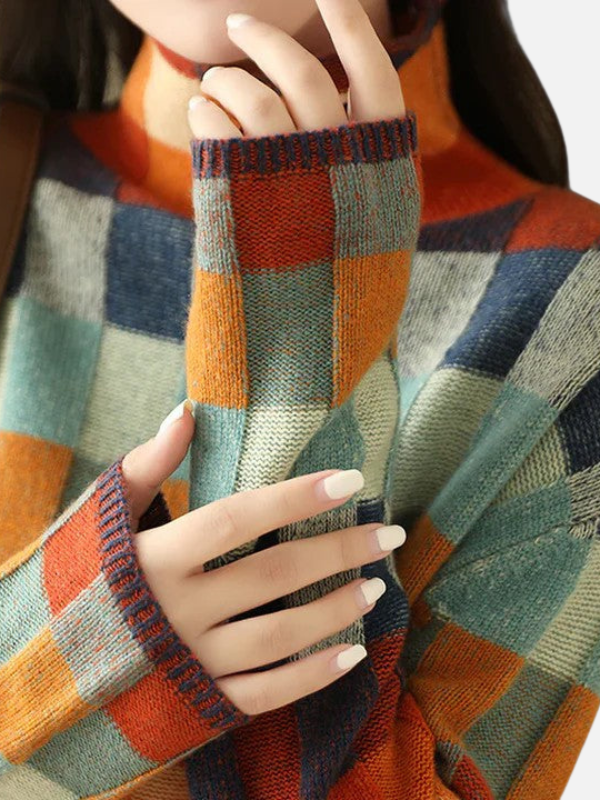 Valentina | Suéter Patchwork Tejido Manga Larga Mujer