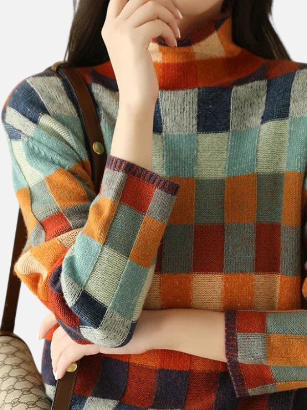 Valentina | Suéter Patchwork Tejido Manga Larga Mujer
