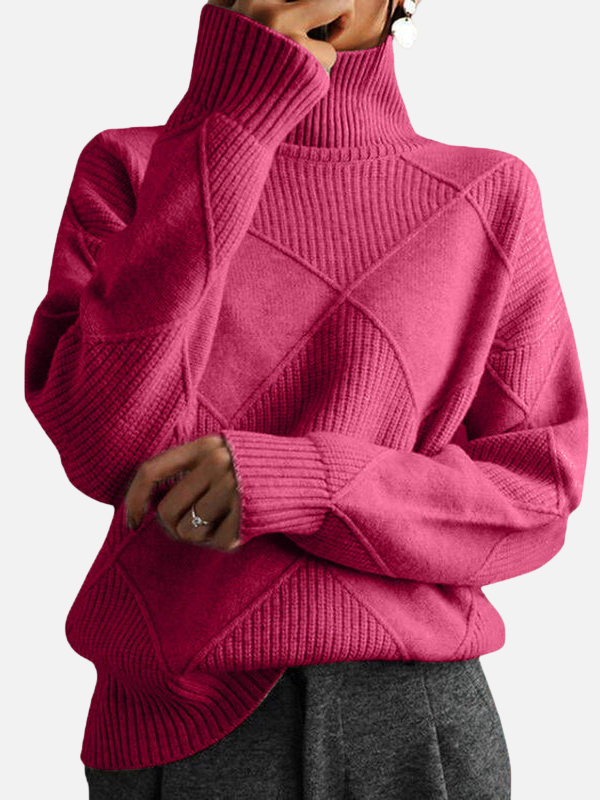 Rosa | Suéter Tejido en Relieve Oversize Mujer