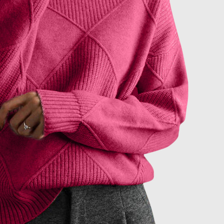 Rosa | Suéter Tejido en Relieve Oversize Mujer