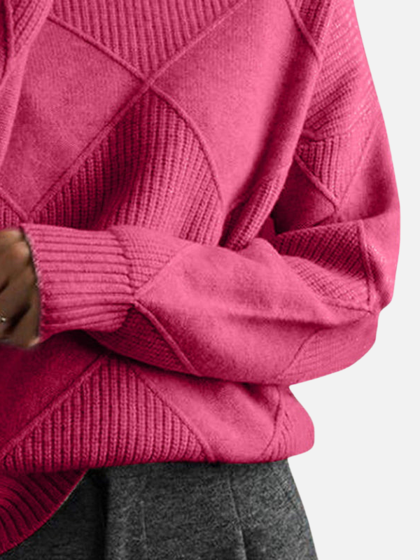 Rosa | Suéter Tejido en Relieve Oversize Mujer