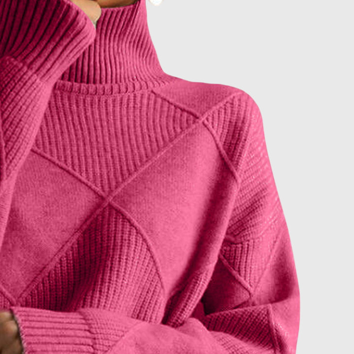 Rosa | Suéter Tejido en Relieve Oversize Mujer