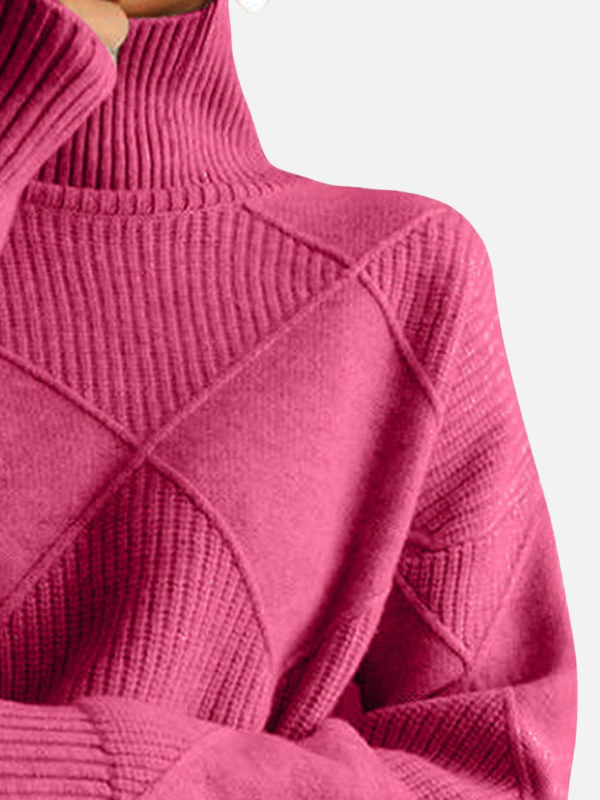 Rosa | Suéter Tejido en Relieve Oversize Mujer