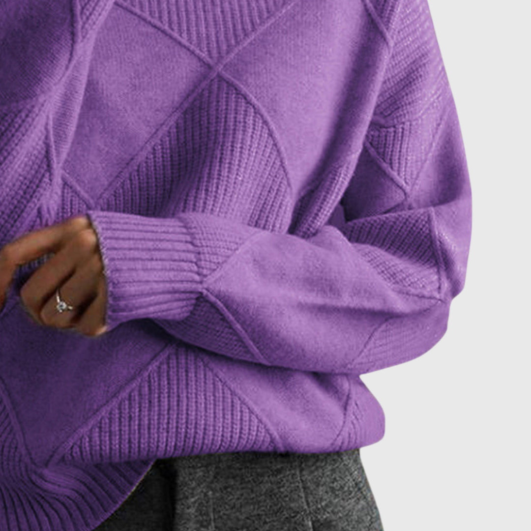 Rosa | Suéter Tejido en Relieve Oversize Mujer