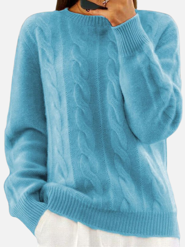 Isabella | Suéter Trenzado de Cuello Redondo Mujer