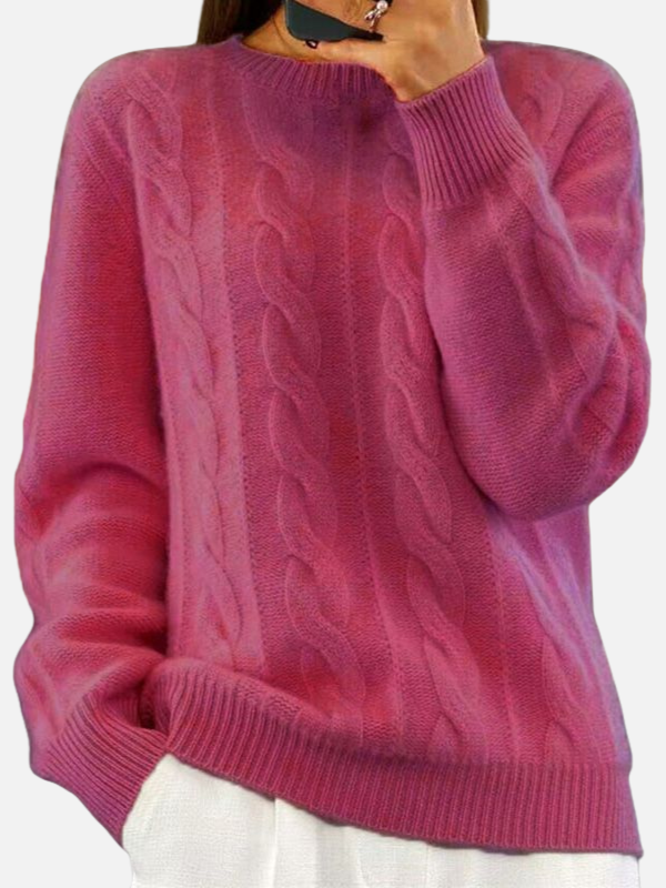 Isabella | Suéter Trenzado de Cuello Redondo Mujer