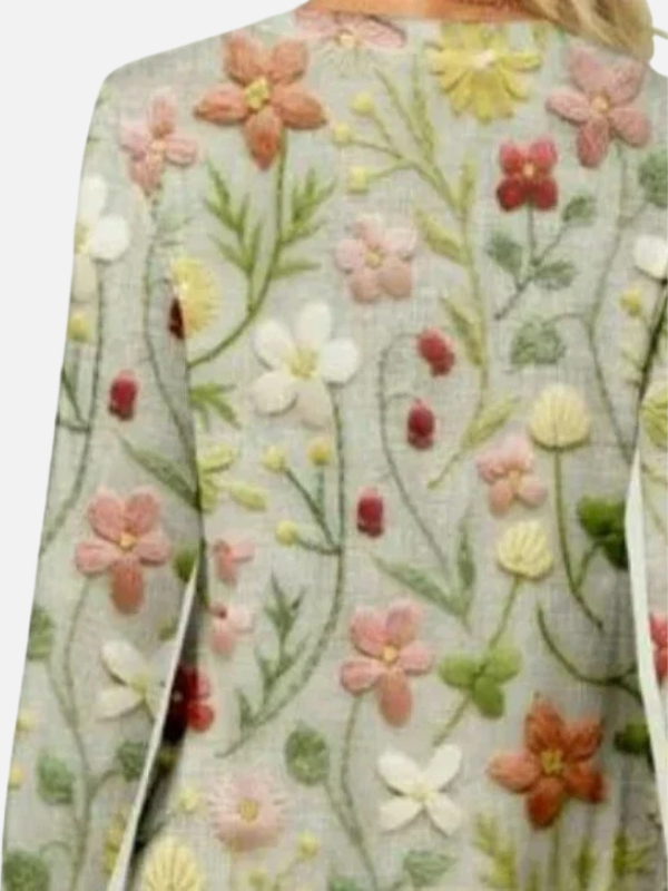 Ana | Suéter de Flores Silvestres Manga Larga Mujer