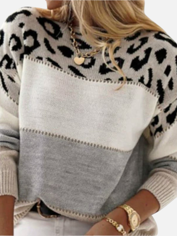 Carolina | Suéter de Leopardo Tejido Manga Larga Mujer