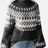 Silvia | Suéter de Rombos Oversize Manga Larga Mujer
