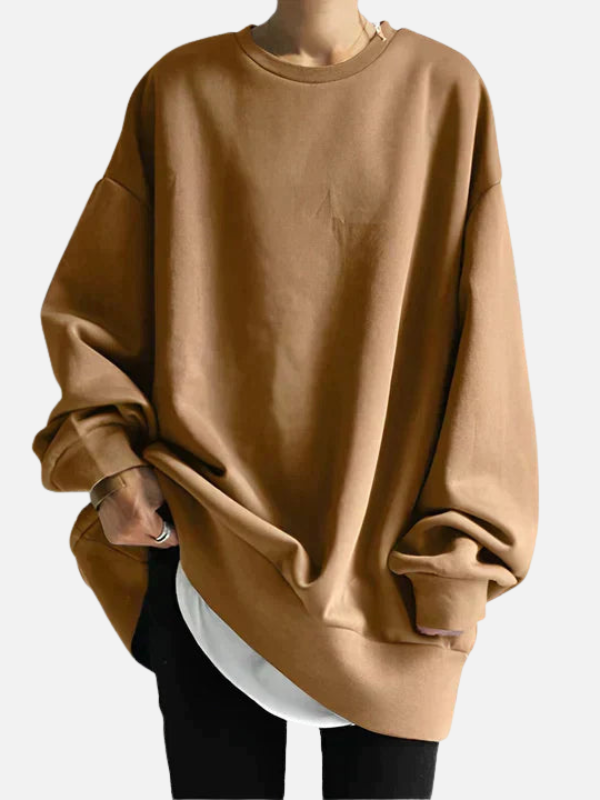 Ximena | Sudadera Oversize Lisa Cuello Redondo Mujer