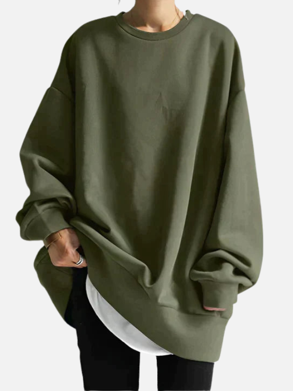 Ximena | Sudadera Oversize Lisa Cuello Redondo Mujer