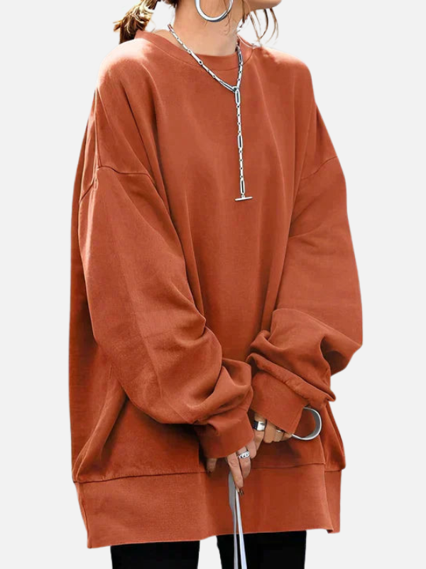 Ximena | Sudadera Oversize Lisa Cuello Redondo Mujer
