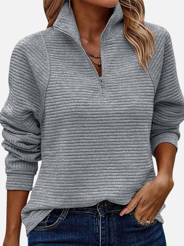 Sofía | Sudadera con Medio Cierre Cuello Alto Mujer