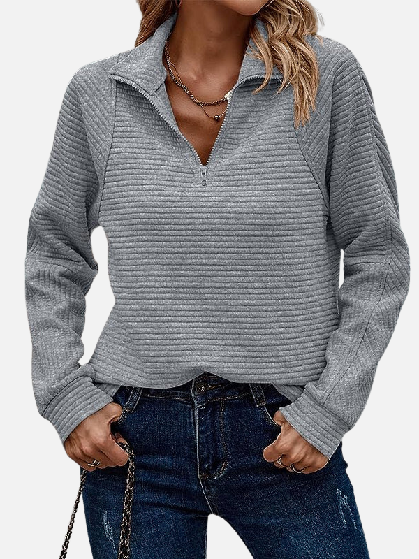 Sofía | Sudadera con Medio Cierre Cuello Alto Mujer