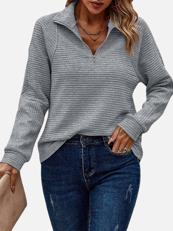 Sofía | Sudadera con Medio Cierre Cuello Alto Mujer