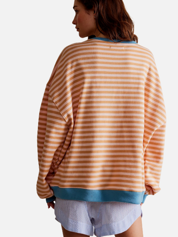 Valentina | Sudadera de Rayas Cuello Redondo Mujer
