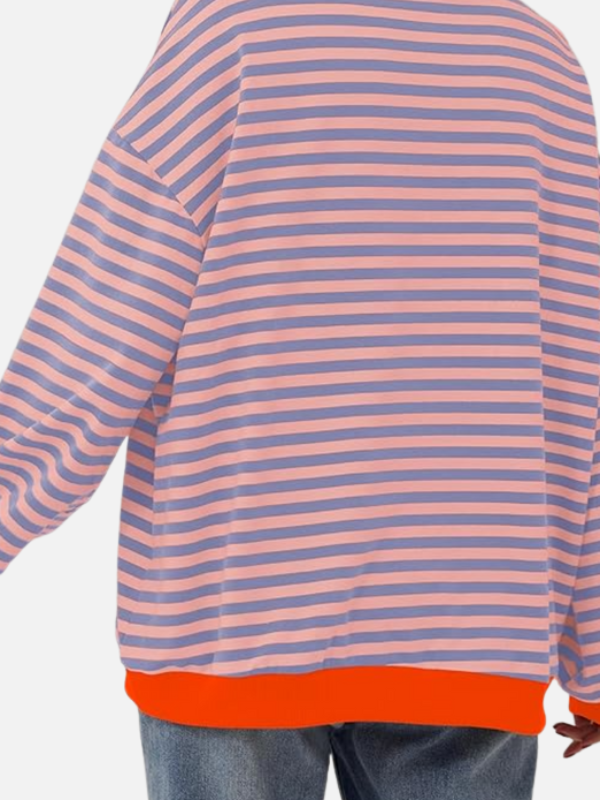 Valentina | Sudadera de Rayas Cuello Redondo Mujer