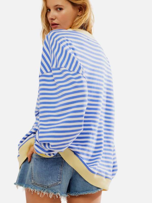 Valentina | Sudadera de Rayas Cuello Redondo Mujer