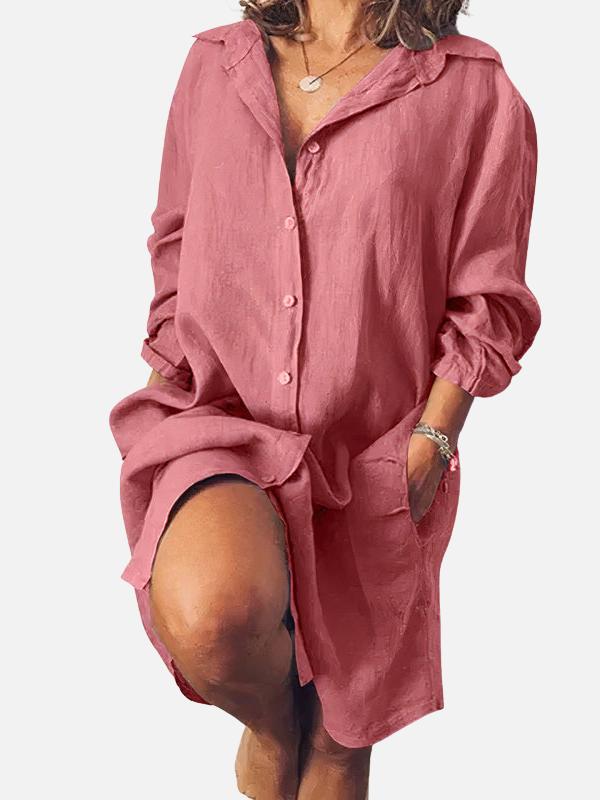 Jazmín | Vestido Camisero Corto Holgado para Mujer