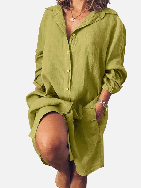 Jazmín | Vestido Camisero Corto Holgado para Mujer