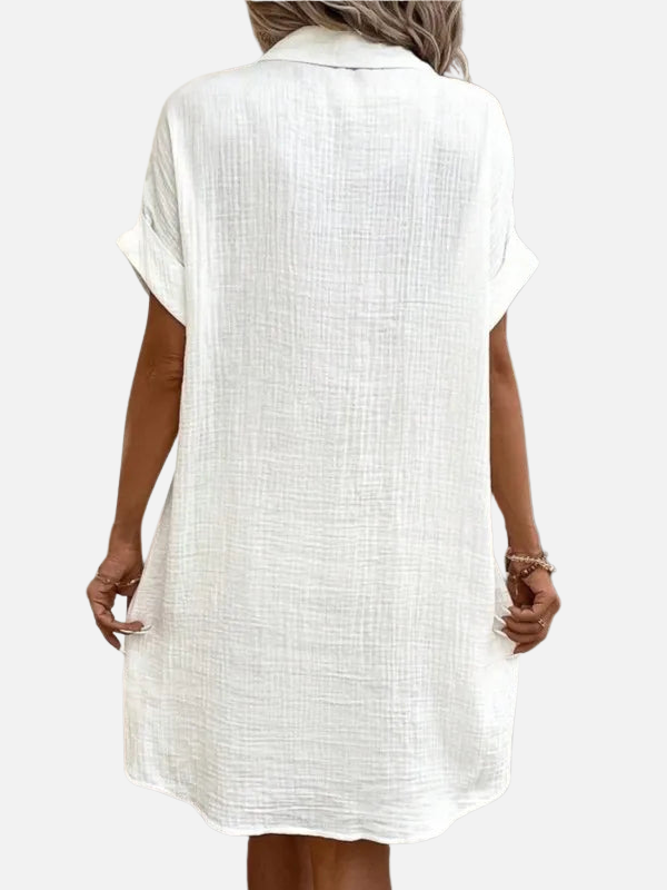 Adriana | Vestido Camisero Corto con Bolsillos Mujer