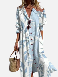 Sofía | Vestido Camisero Largo Estampado Mujer