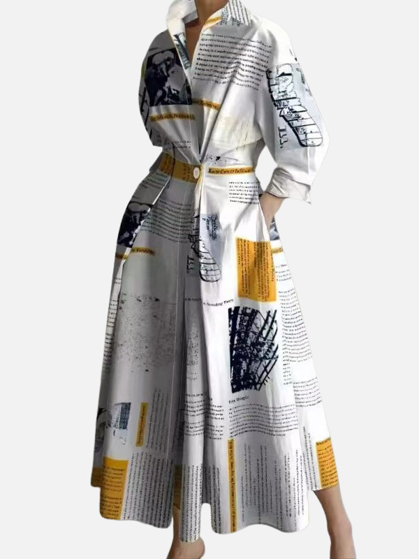 Ana | Vestido Camisero Largo Estampado para Mujer