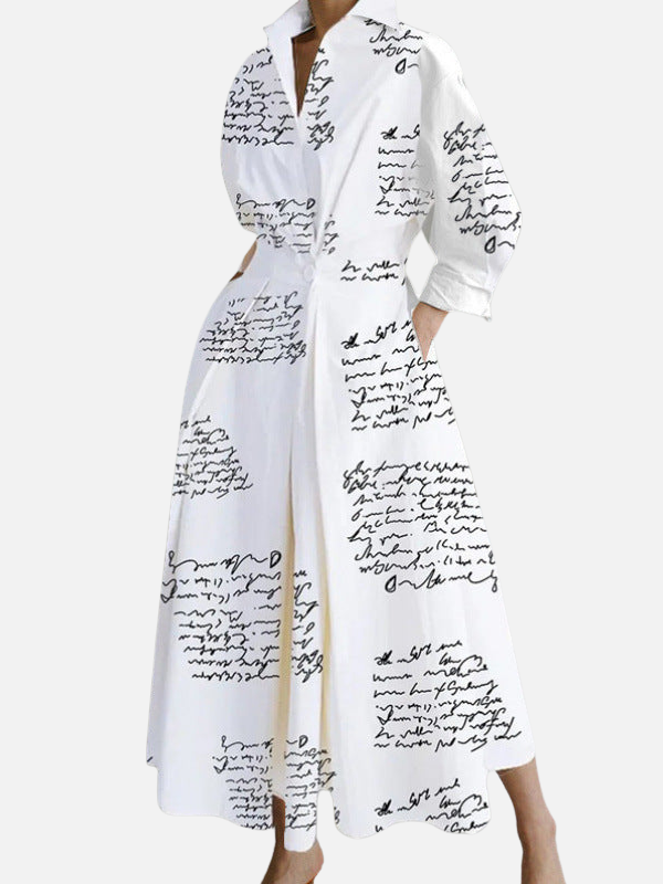 Ana | Vestido Camisero Largo Estampado para Mujer