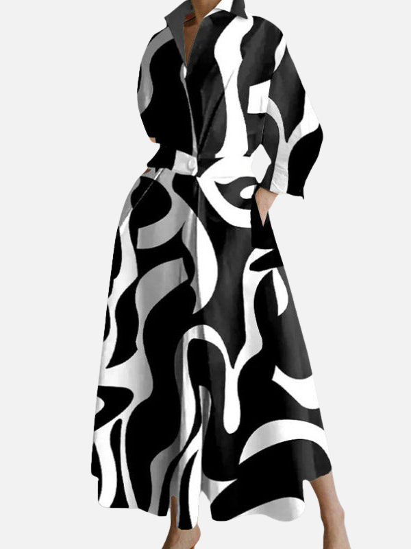 Ana | Vestido Camisero Largo Estampado para Mujer