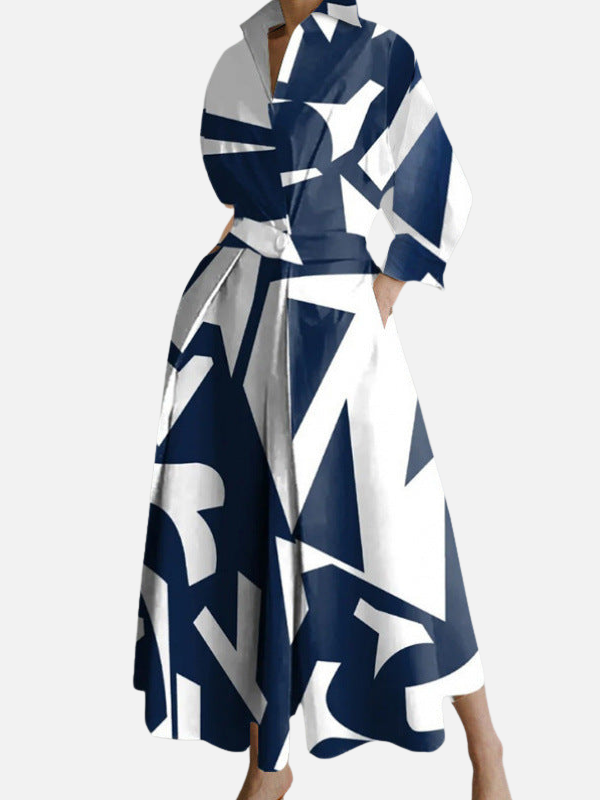 Ana | Vestido Camisero Largo Estampado para Mujer